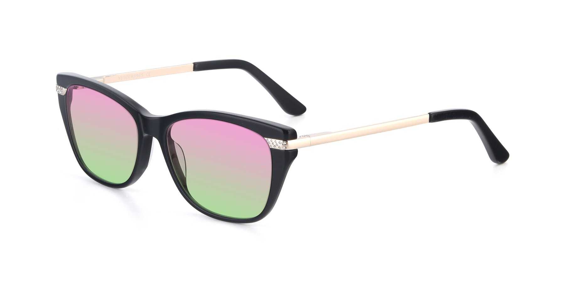 Angle of 17515 in Black with Pink / Green Gradient Lenses