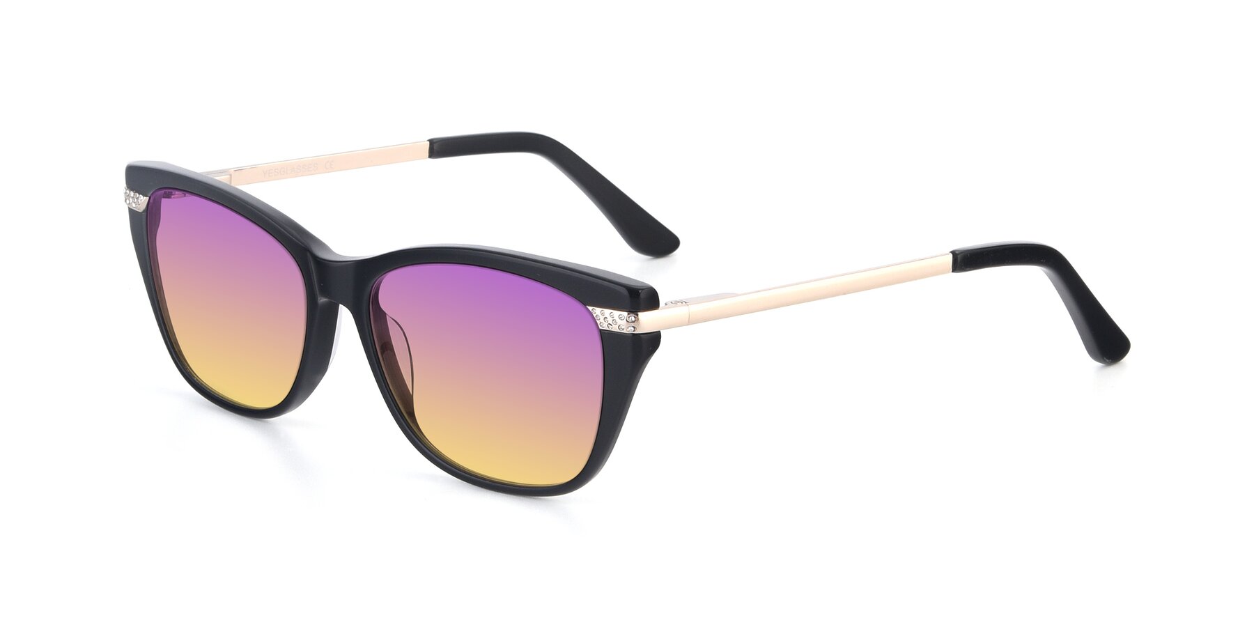 Angle of 17515 in Black with Purple / Yellow Gradient Lenses