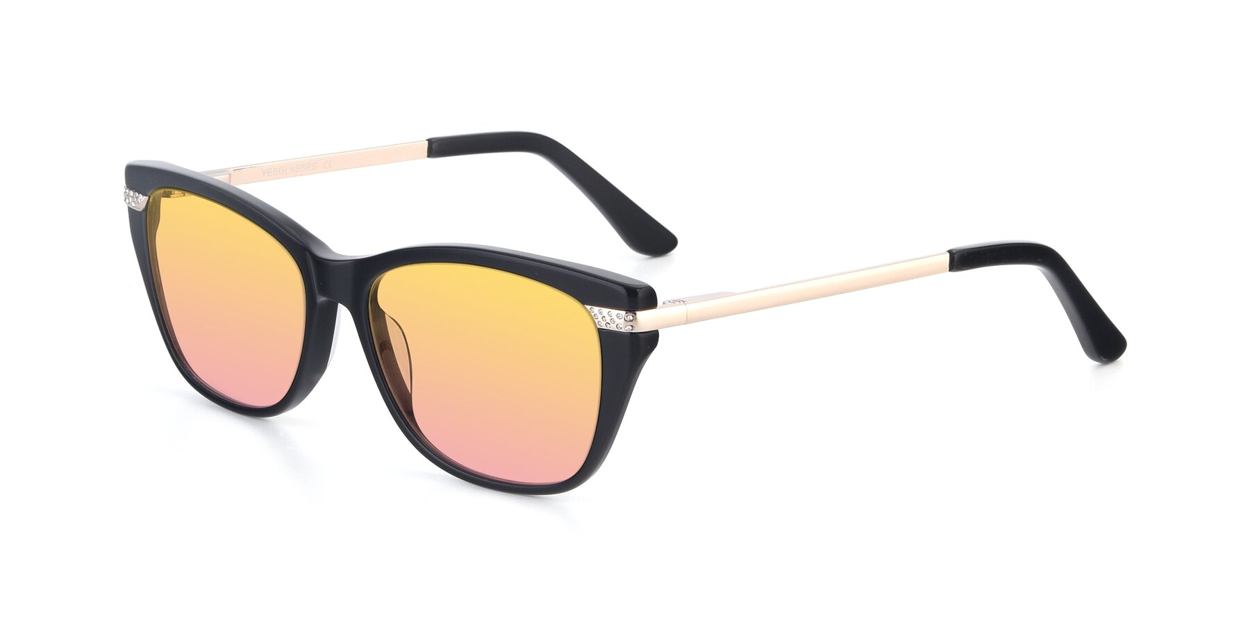 Angle of 17515 in Black with Yellow / Pink Gradient Lenses
