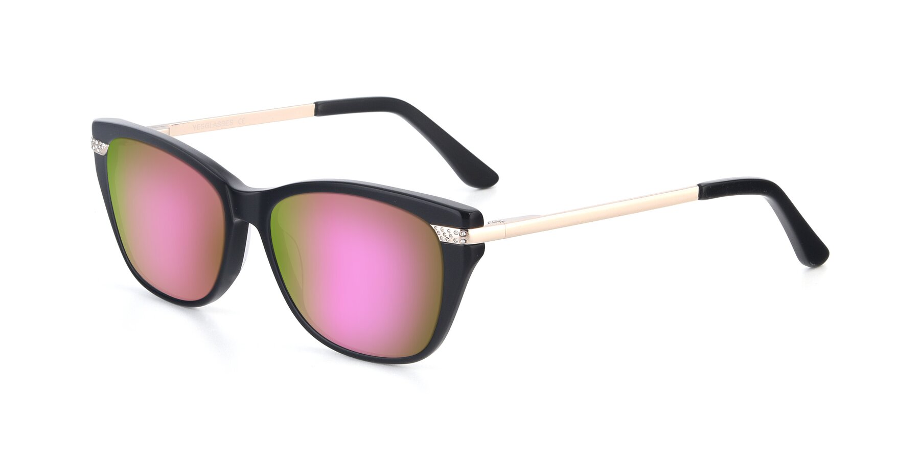 Angle of 17515 in Black with Pink Mirrored Lenses