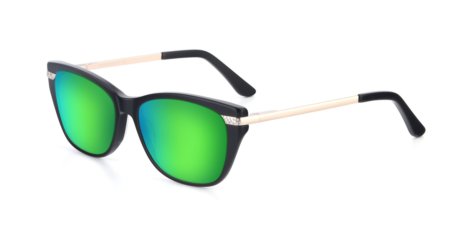 Angle of 17515 in Black with Green Mirrored Lenses