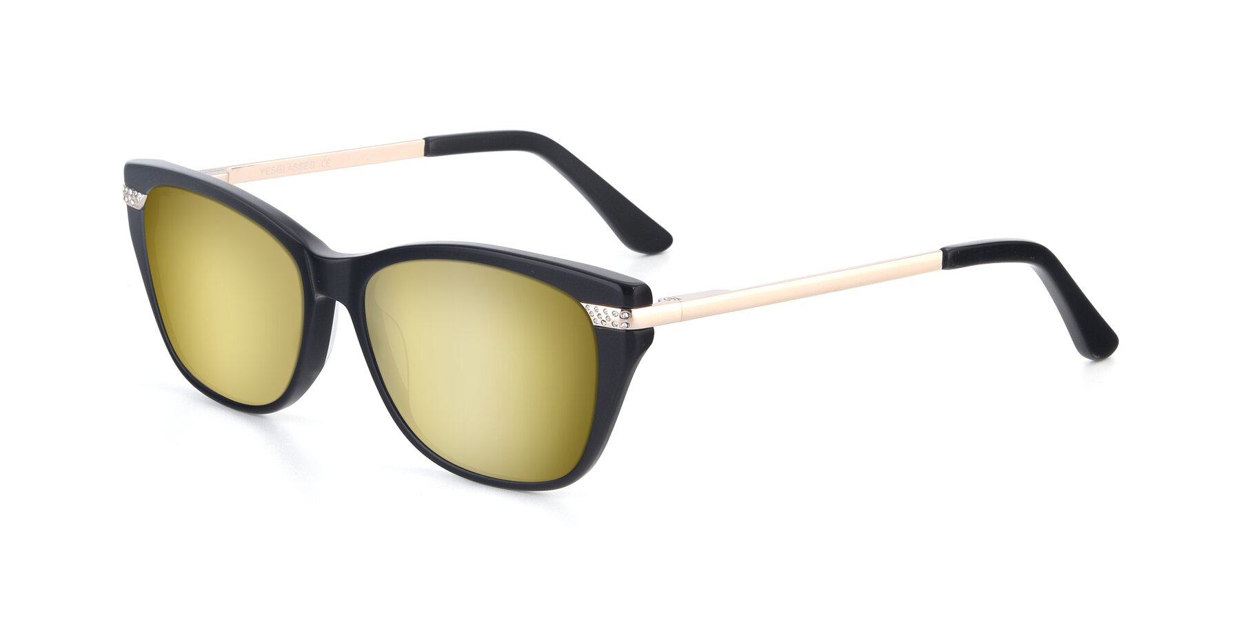 Angle of 17515 in Black with Gold Mirrored Lenses