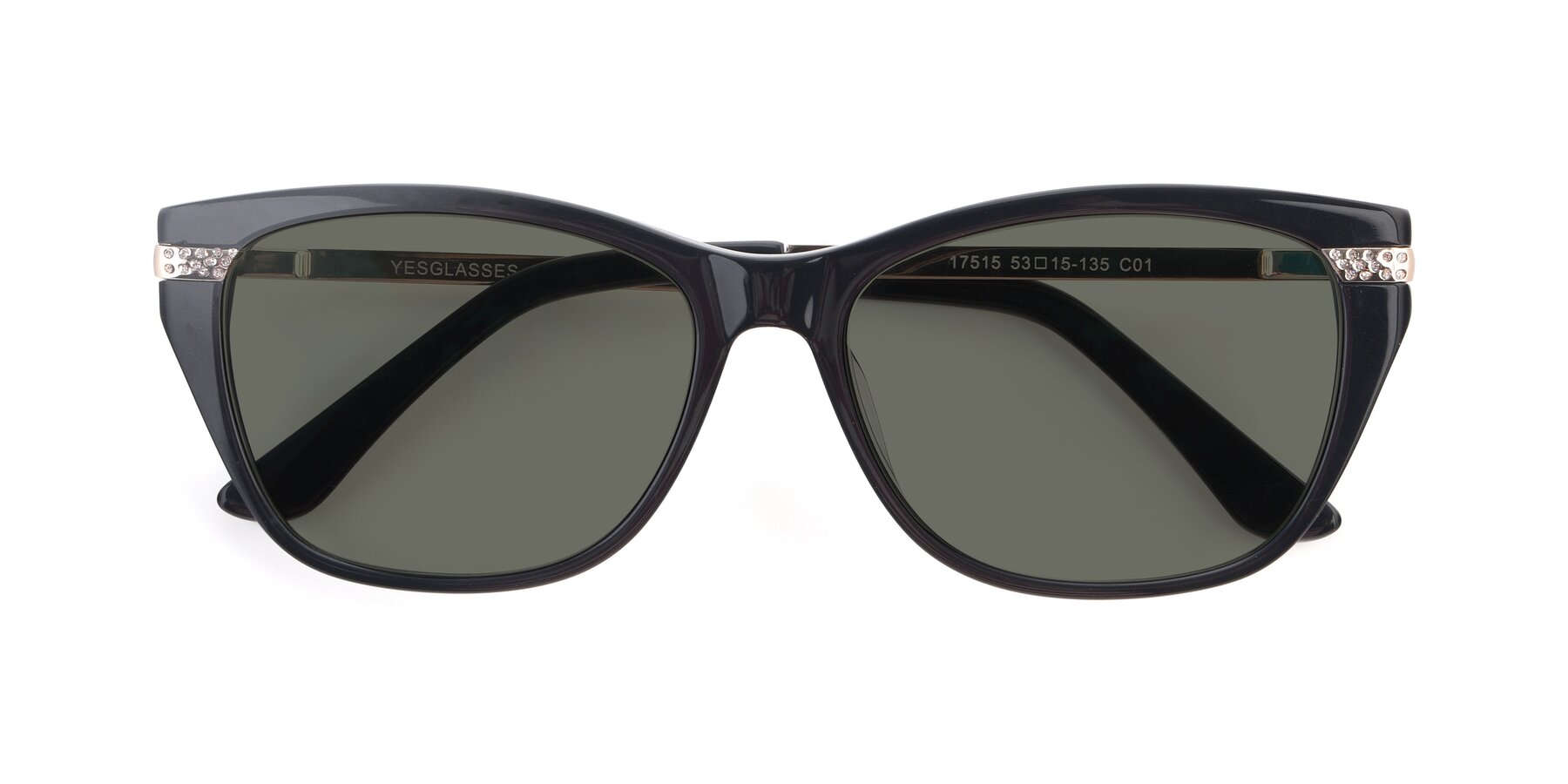 Folded Front of 17515 in Black with Gray Polarized Lenses