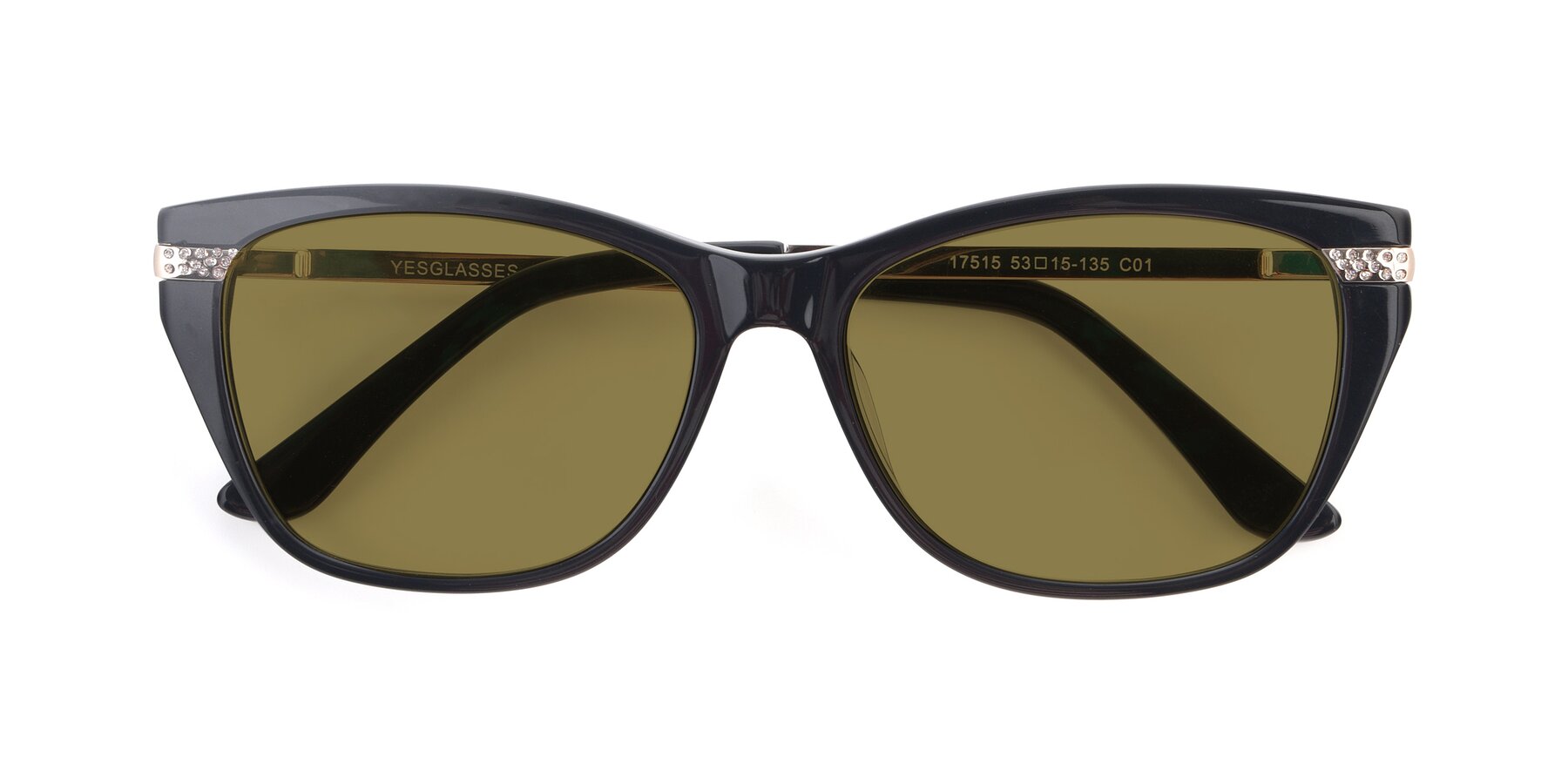 Folded Front of 17515 in Black with Brown Polarized Lenses