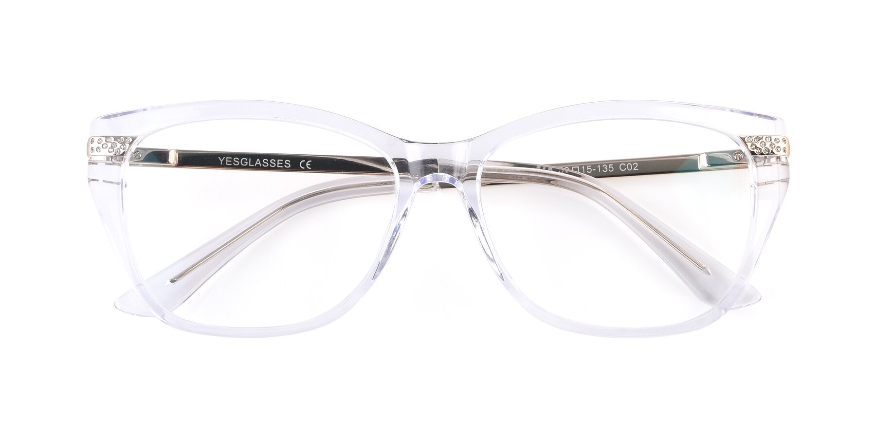 Folded Front of 17515 in Clear with Clear Reading Eyeglass Lenses