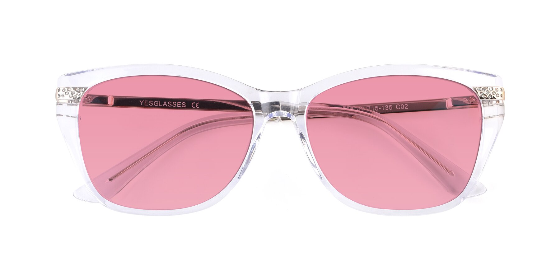 Folded Front of 17515 in Clear with Pink Tinted Lenses