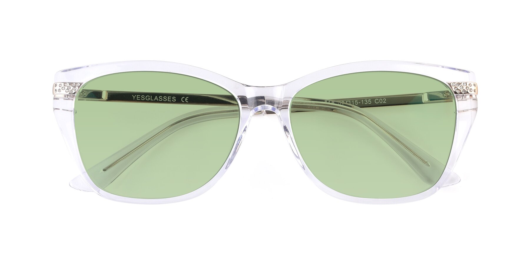 Folded Front of 17515 in Clear with Medium Green Tinted Lenses