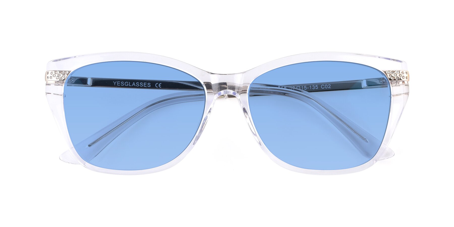 Folded Front of 17515 in Clear with Medium Blue Tinted Lenses