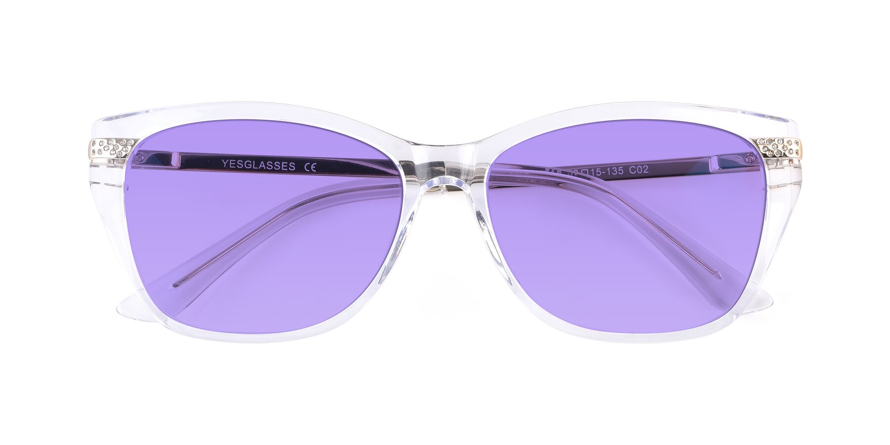 Folded Front of 17515 in Clear with Medium Purple Tinted Lenses