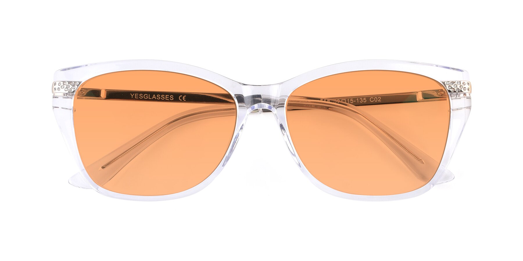 Folded Front of 17515 in Clear with Medium Orange Tinted Lenses
