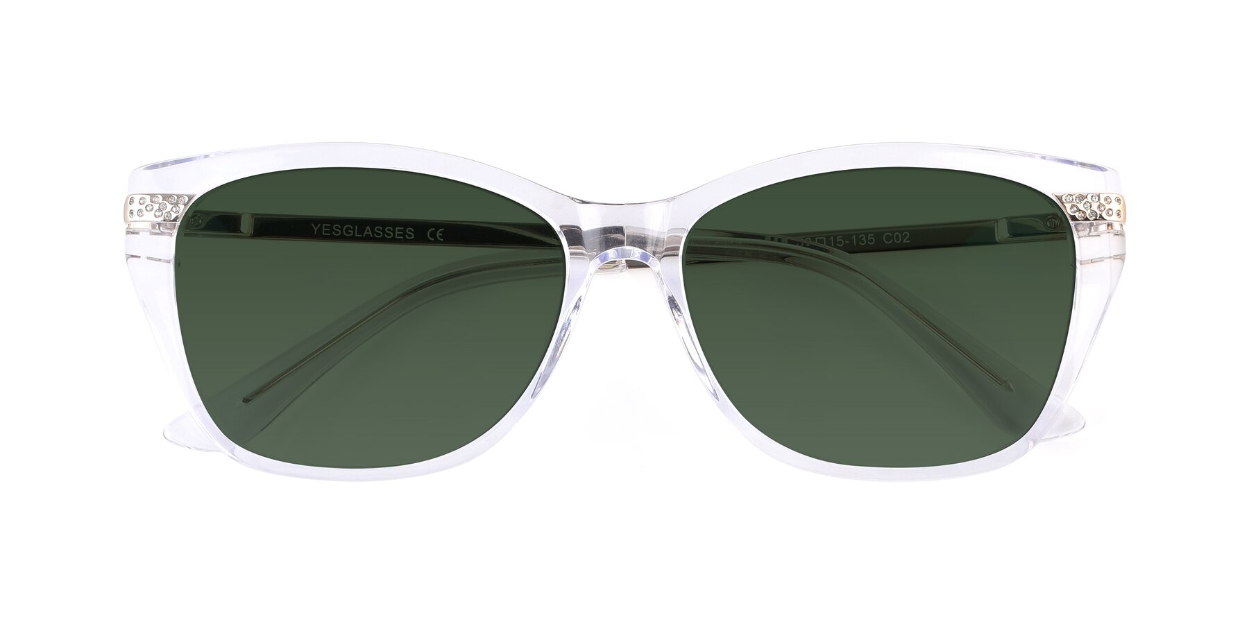Folded Front of 17515 in Clear with Green Tinted Lenses