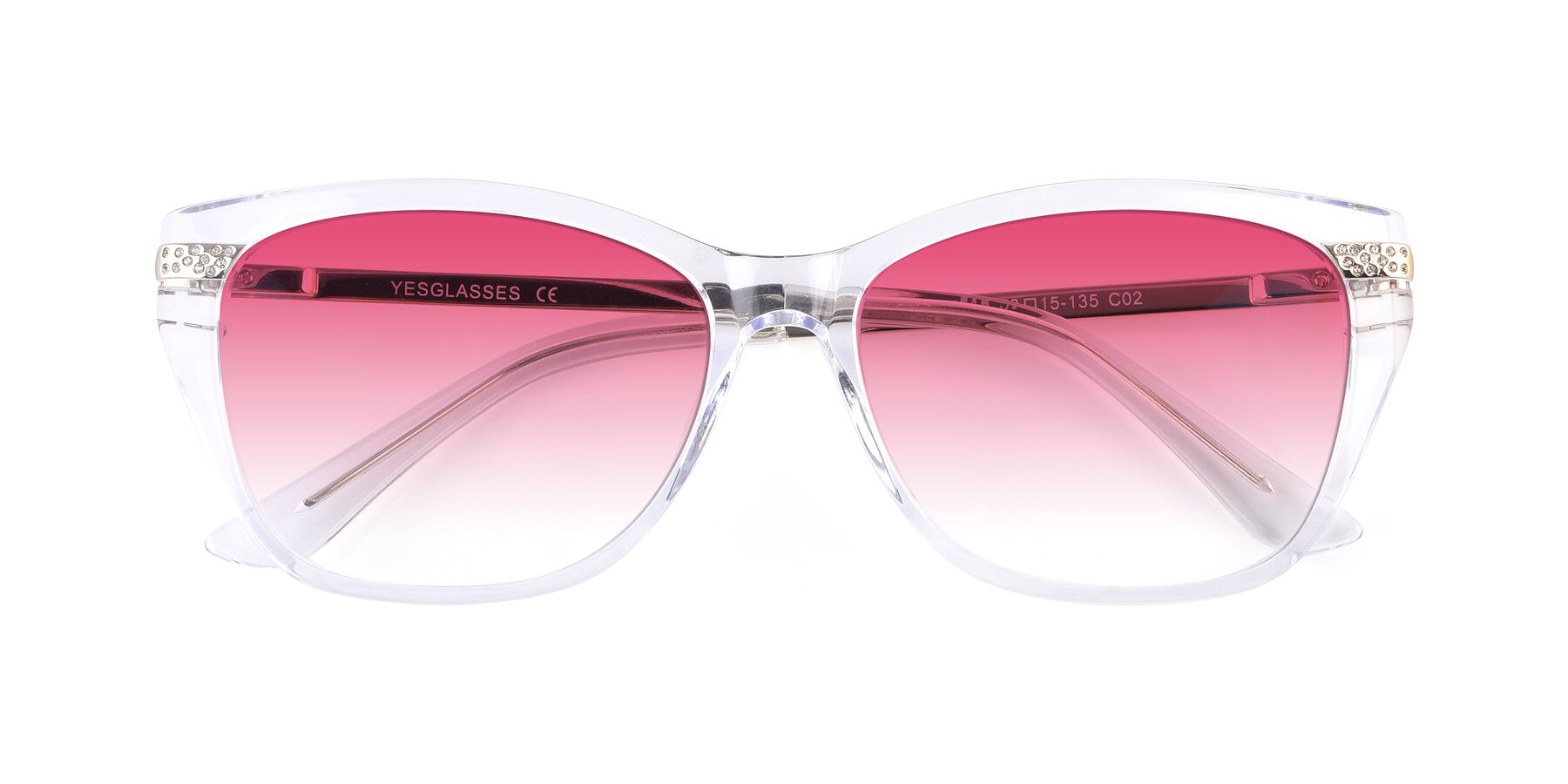 Folded Front of 17515 in Clear with Pink Gradient Lenses