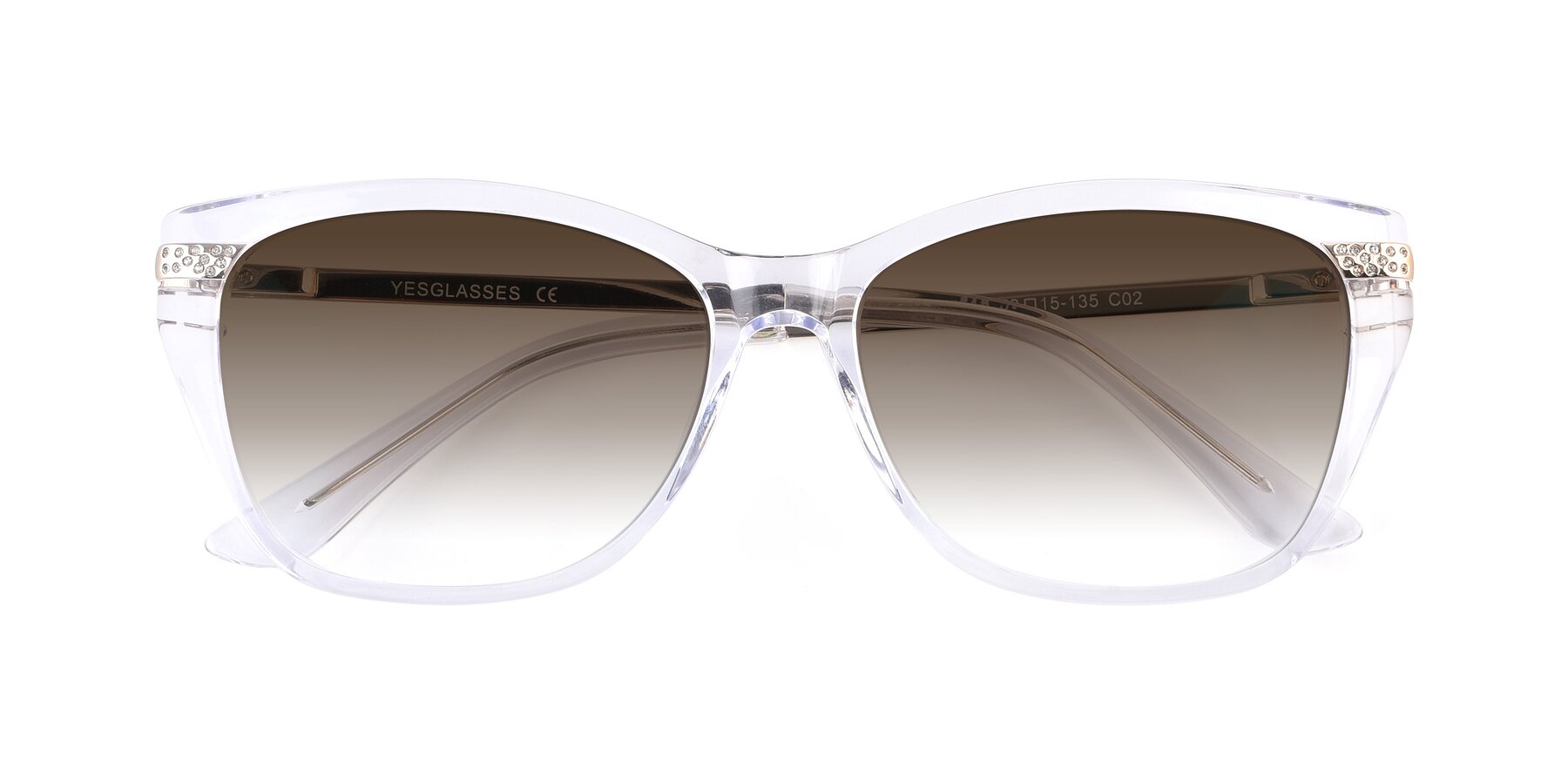 Folded Front of 17515 in Clear with Brown Gradient Lenses