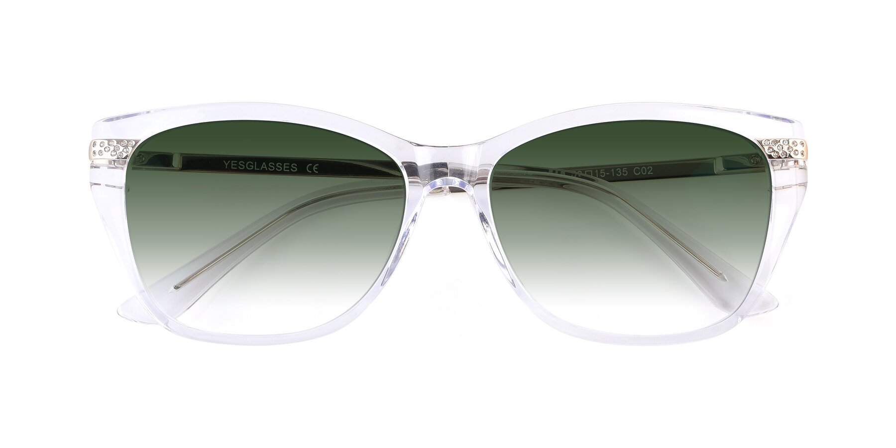 Folded Front of 17515 in Clear with Green Gradient Lenses