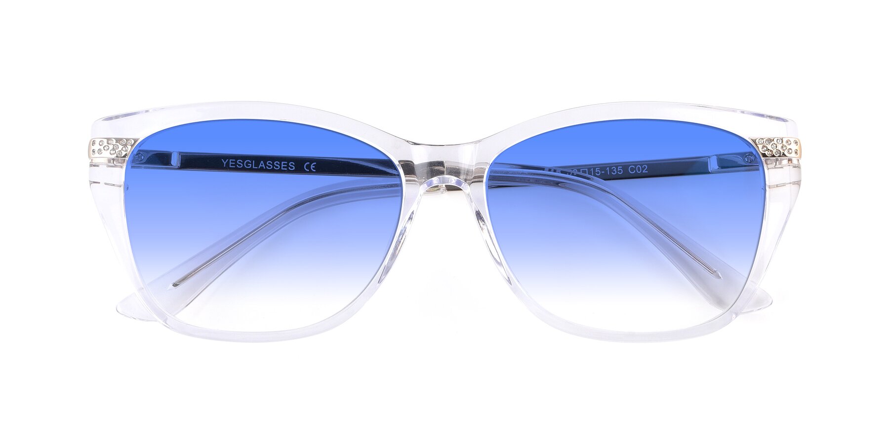 Folded Front of 17515 in Clear with Blue Gradient Lenses