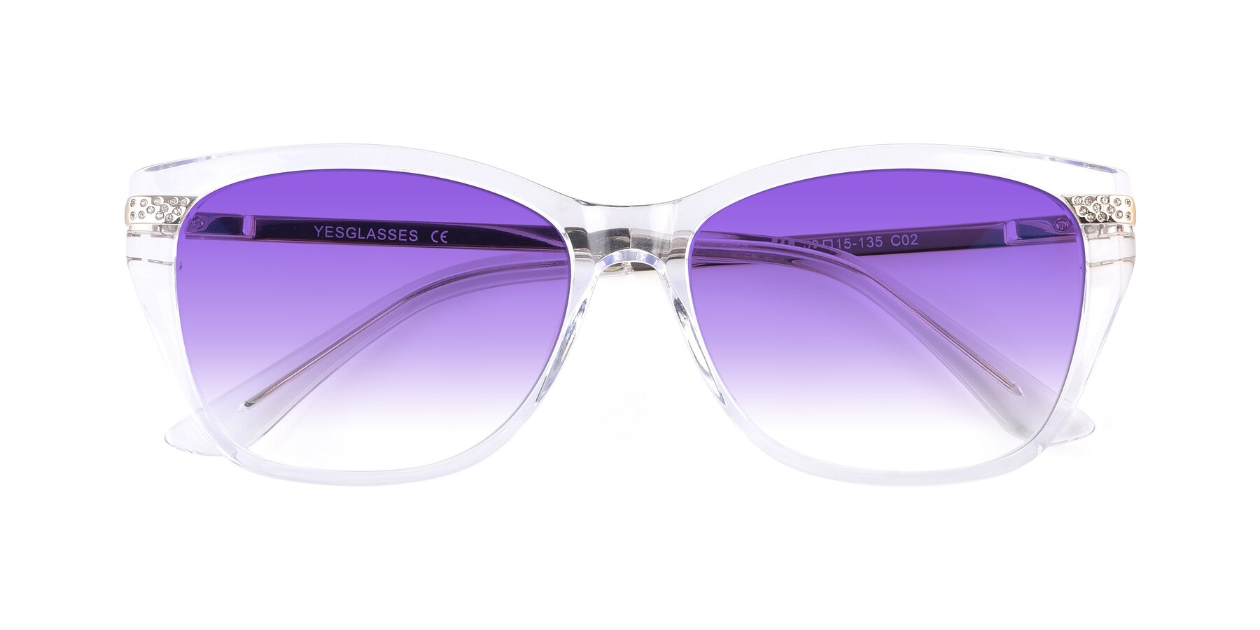 Folded Front of 17515 in Clear with Purple Gradient Lenses