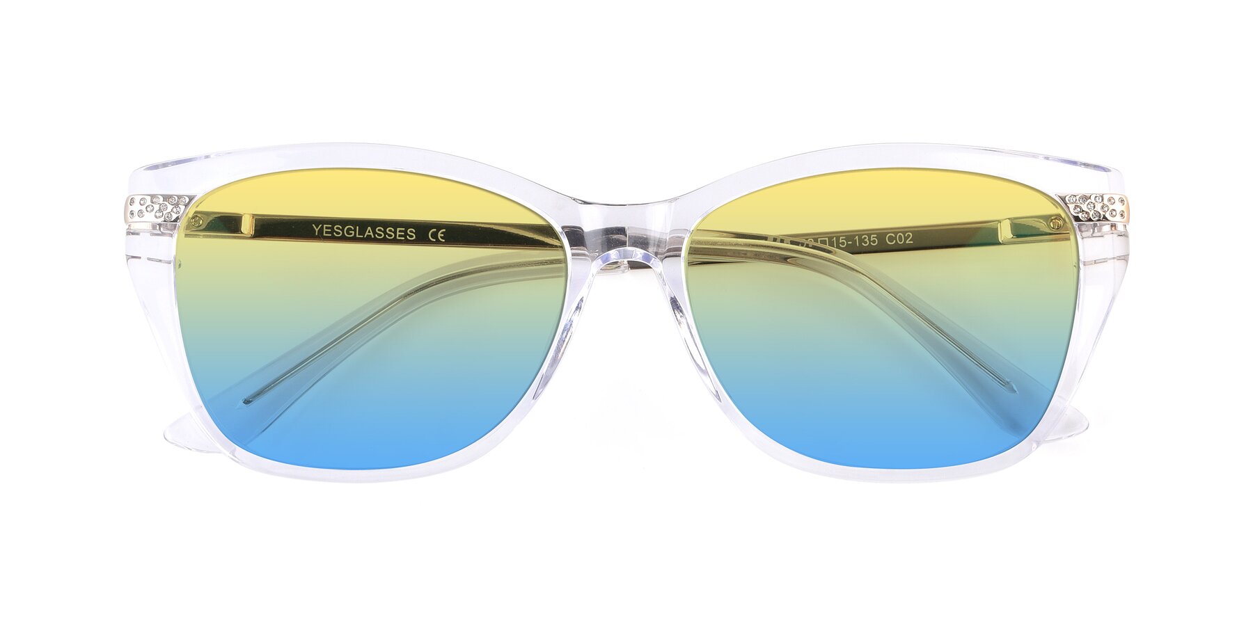 Folded Front of 17515 in Clear with Yellow / Blue Gradient Lenses
