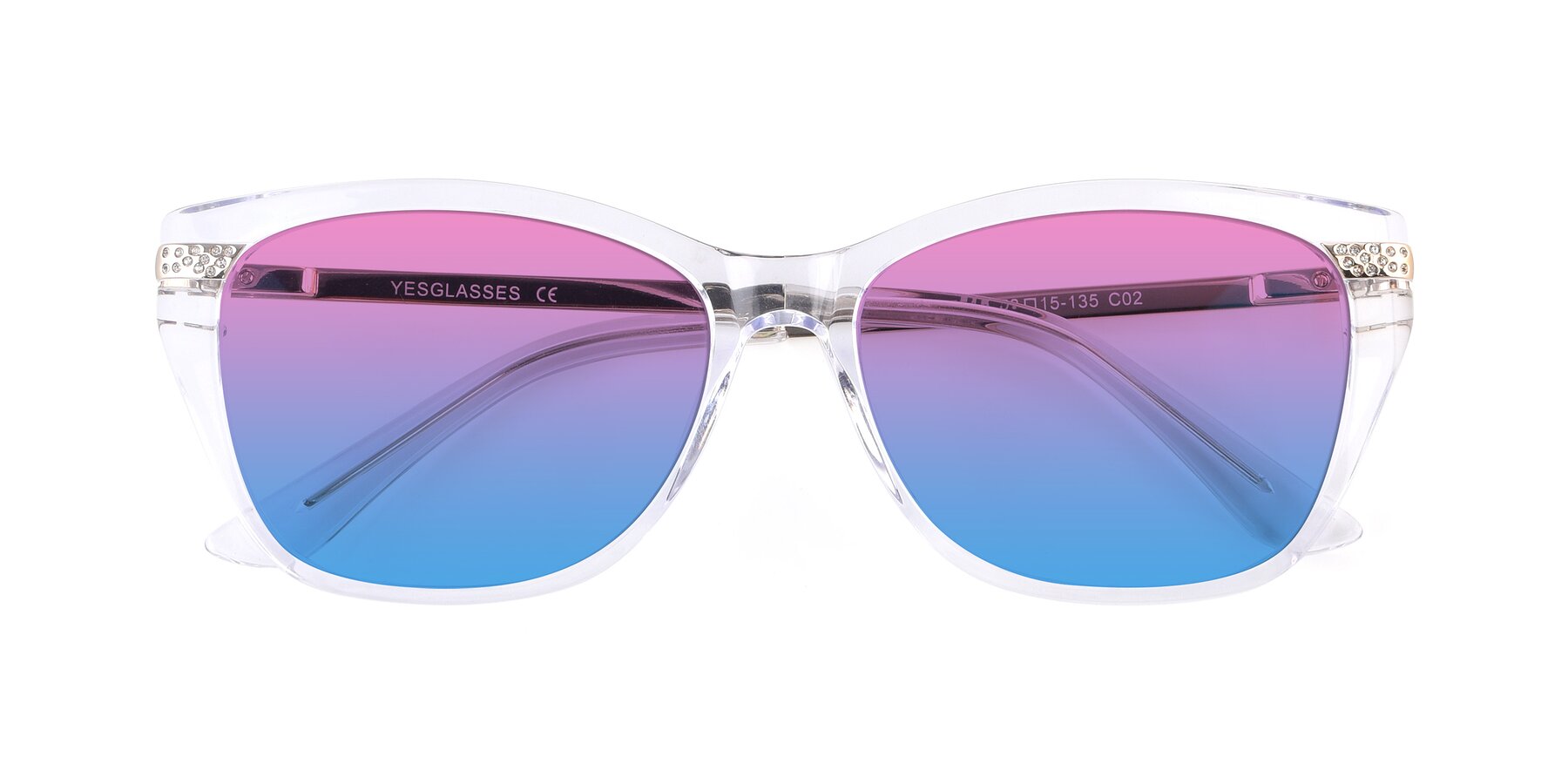 Folded Front of 17515 in Clear with Pink / Blue Gradient Lenses