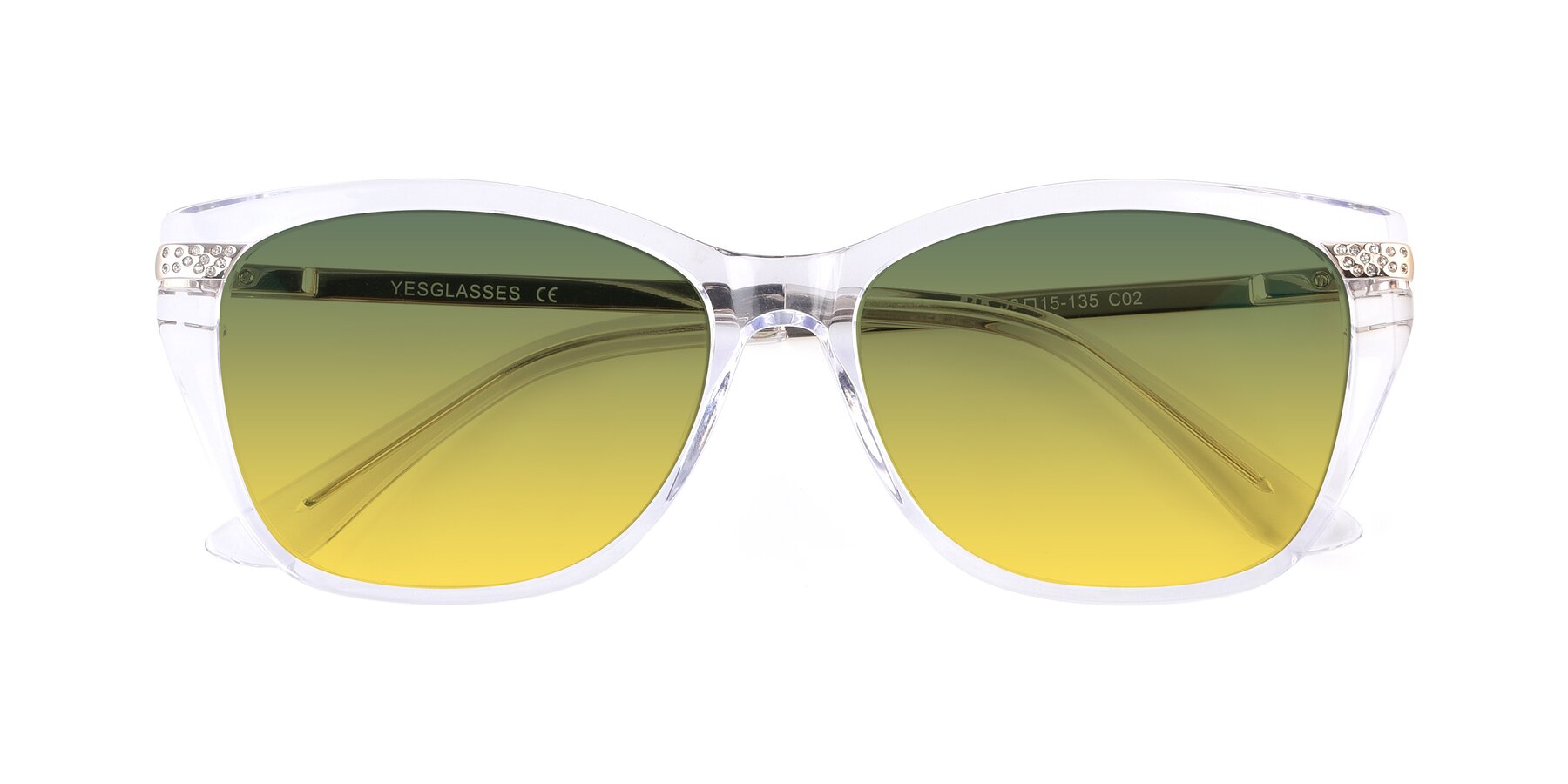 Folded Front of 17515 in Clear with Green / Yellow Gradient Lenses