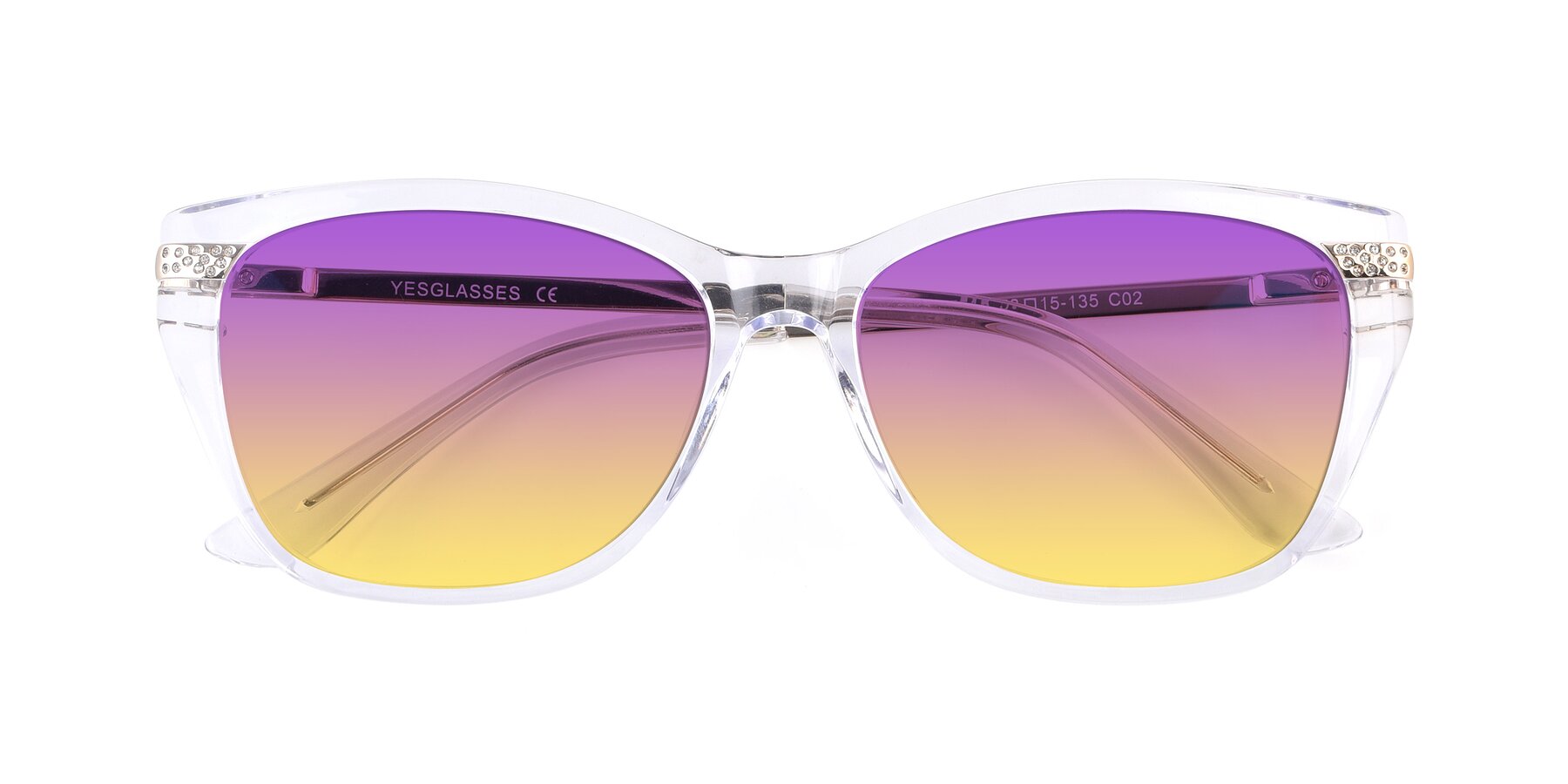 Folded Front of 17515 in Clear with Purple / Yellow Gradient Lenses