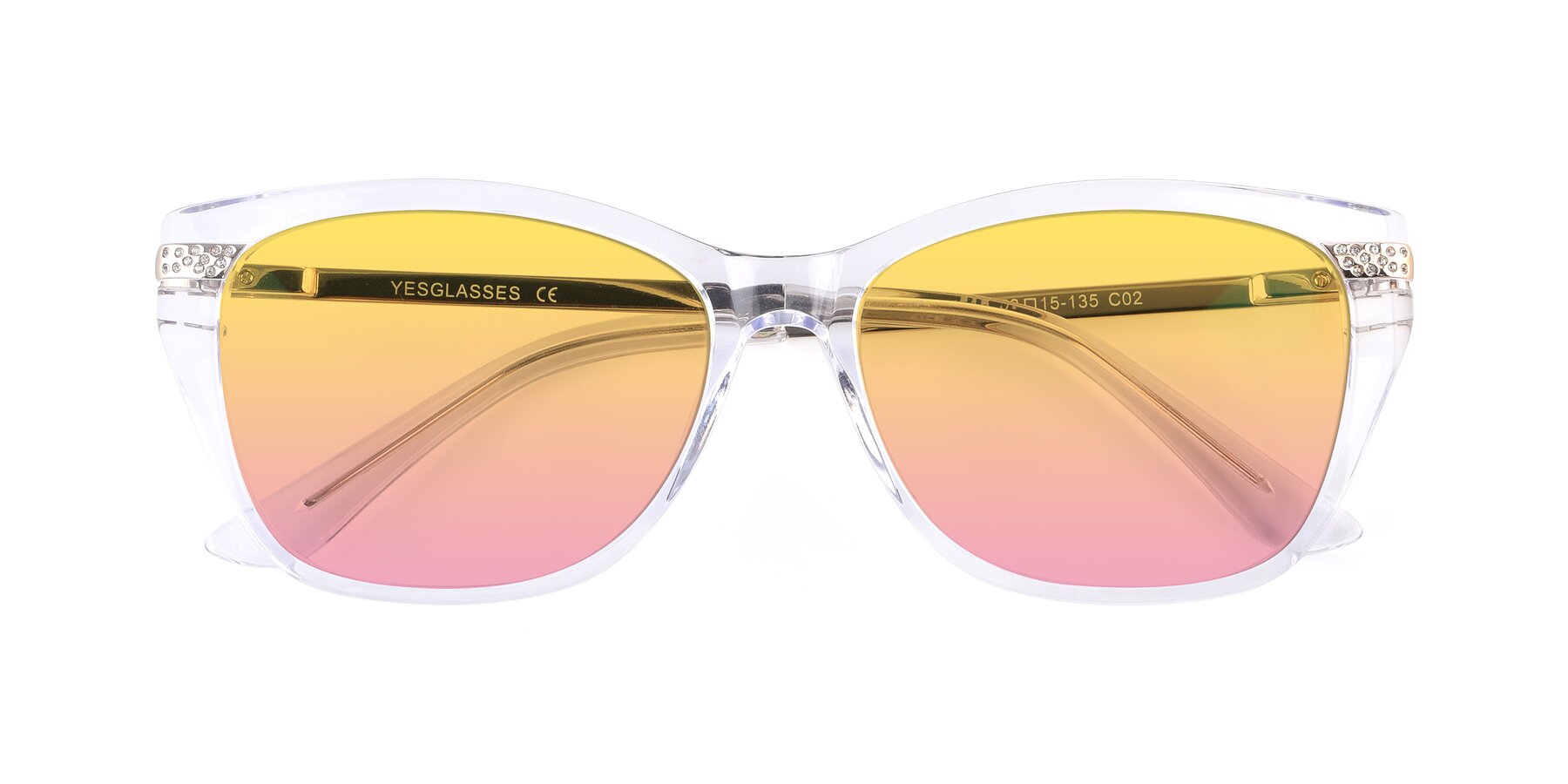 Folded Front of 17515 in Clear with Yellow / Pink Gradient Lenses