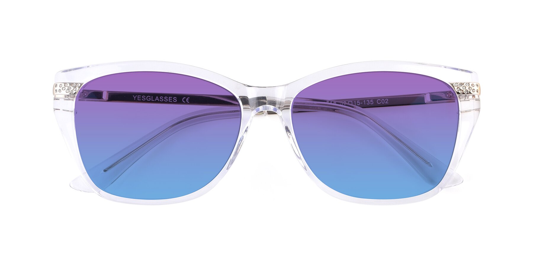 Folded Front of 17515 in Clear with Purple / Blue Gradient Lenses