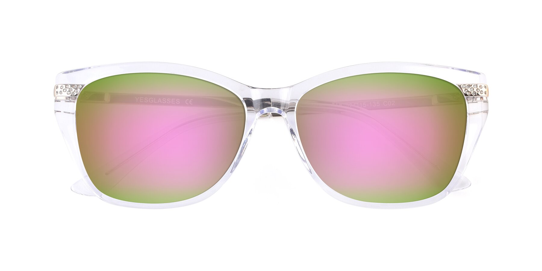 Folded Front of 17515 in Clear with Pink Mirrored Lenses