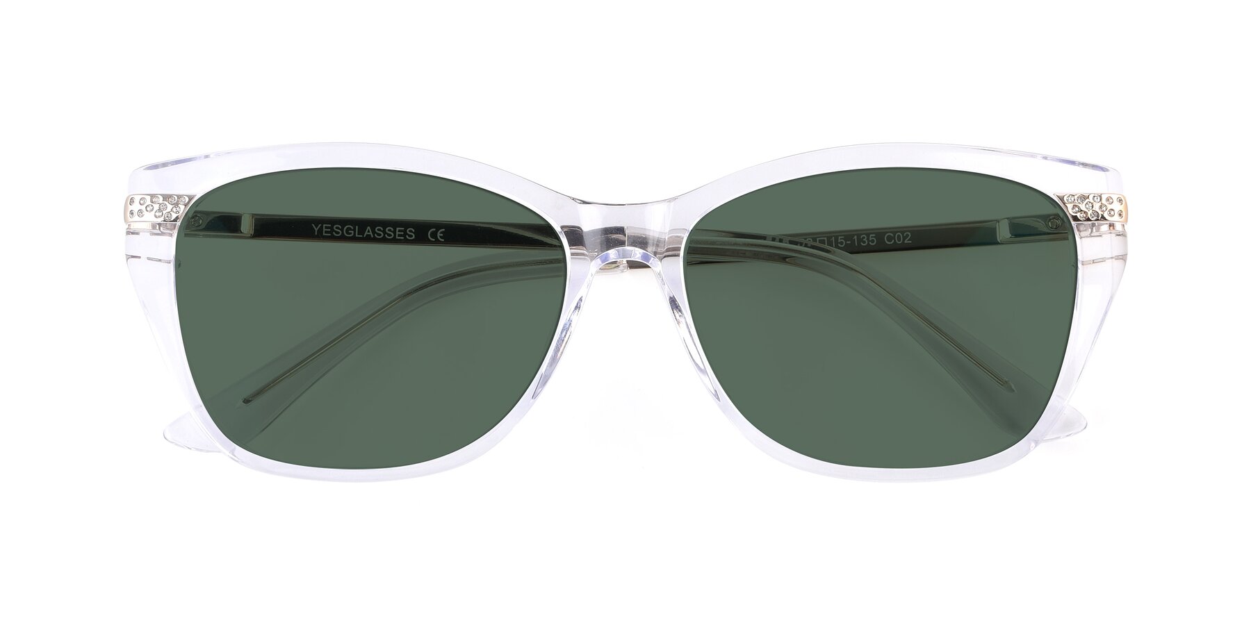 Folded Front of 17515 in Clear with Green Polarized Lenses