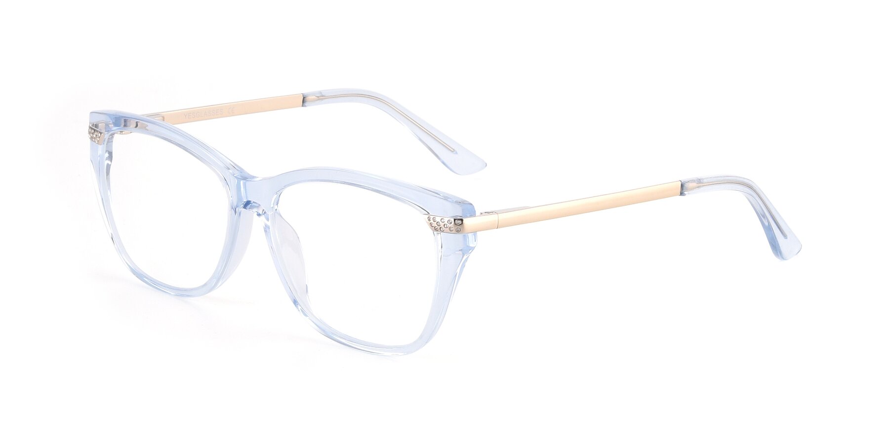 Angle of 17515 in Transparent Blue with Clear Reading Eyeglass Lenses
