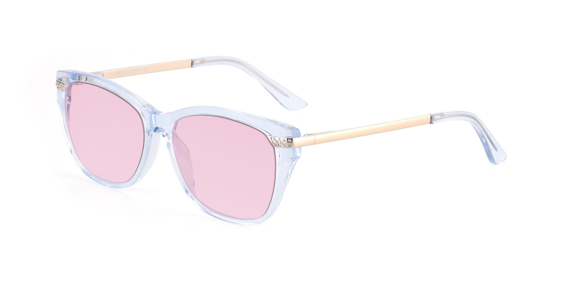 Angle of 17515 in Transparent Blue with Light Pink Tinted Lenses