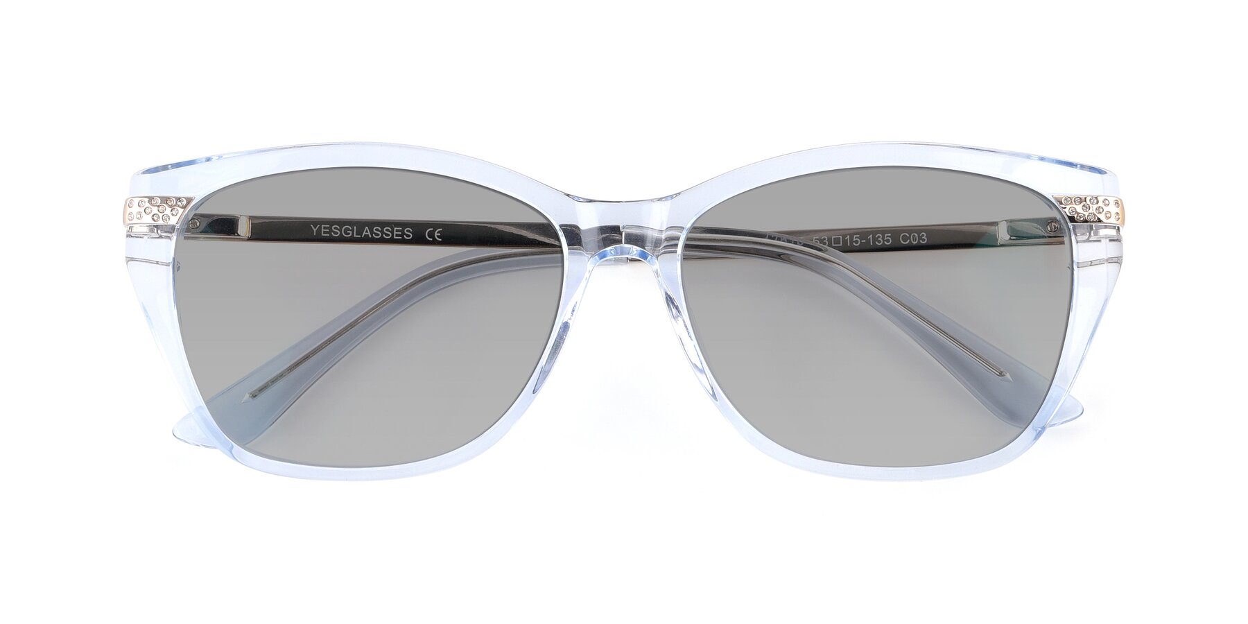 Folded Front of 17515 in Transparent Blue with Light Gray Tinted Lenses