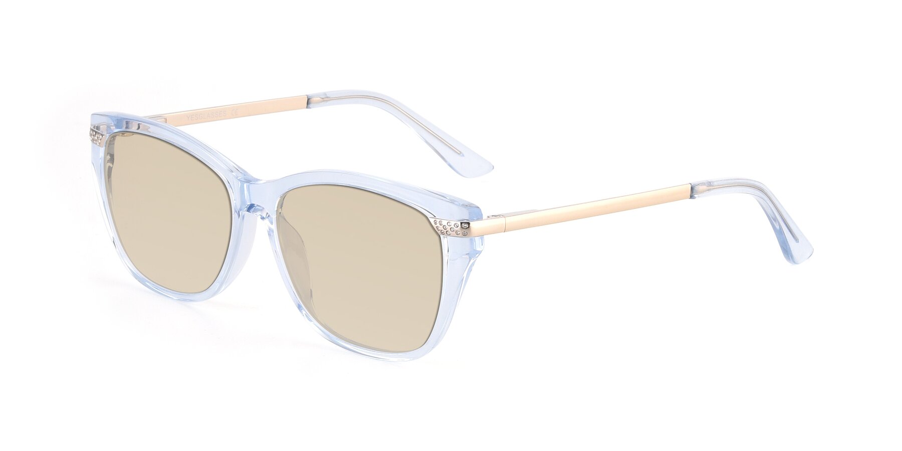 Angle of 17515 in Transparent Blue with Light Brown Tinted Lenses