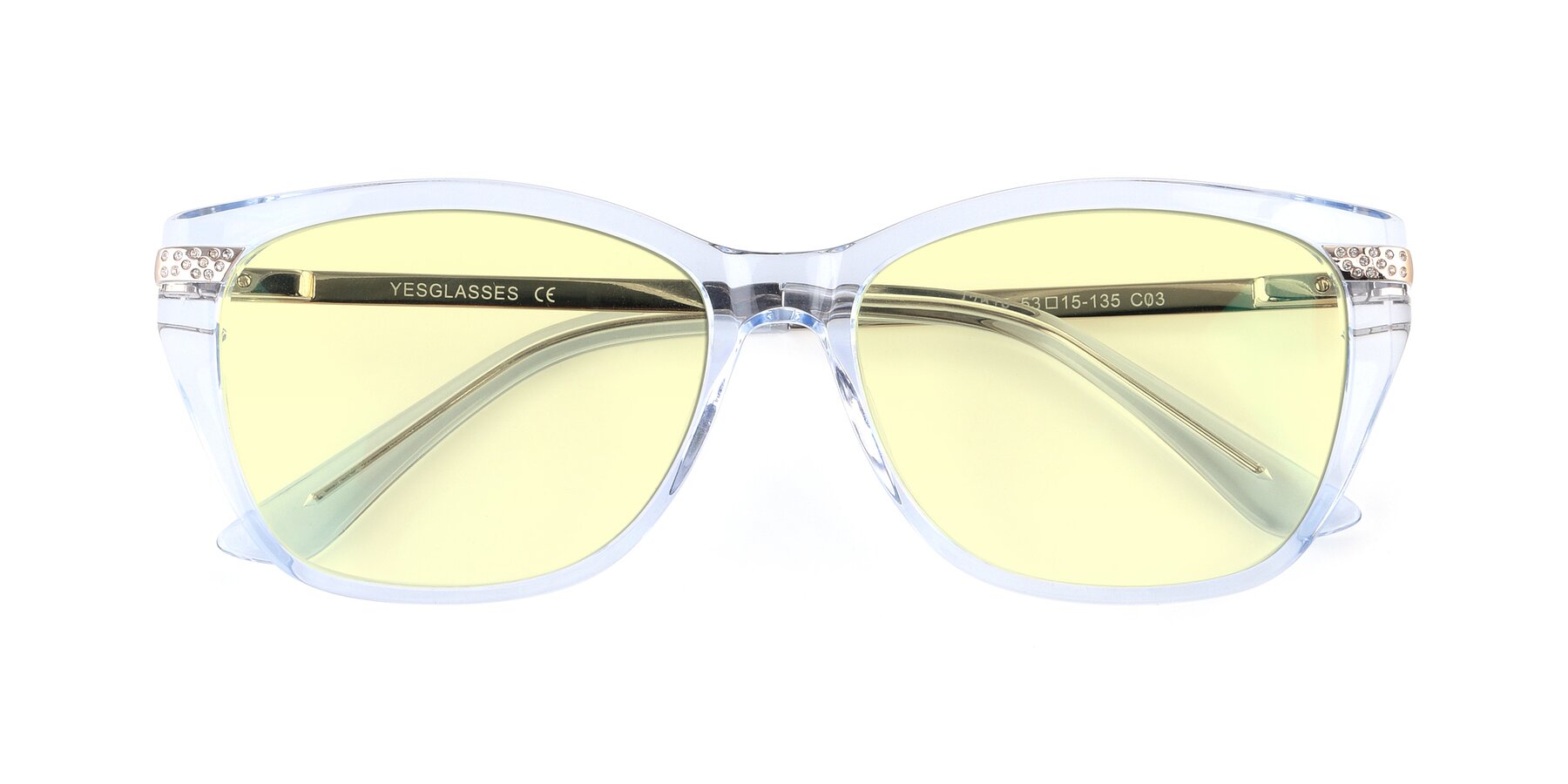 Folded Front of 17515 in Transparent Blue with Light Yellow Tinted Lenses