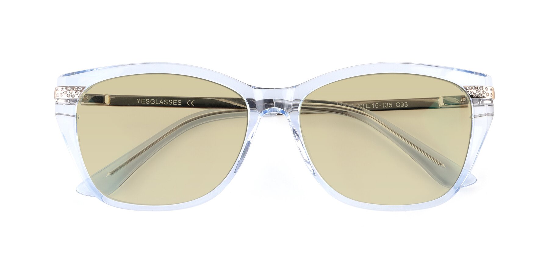 Folded Front of 17515 in Transparent Blue with Light Champagne Tinted Lenses
