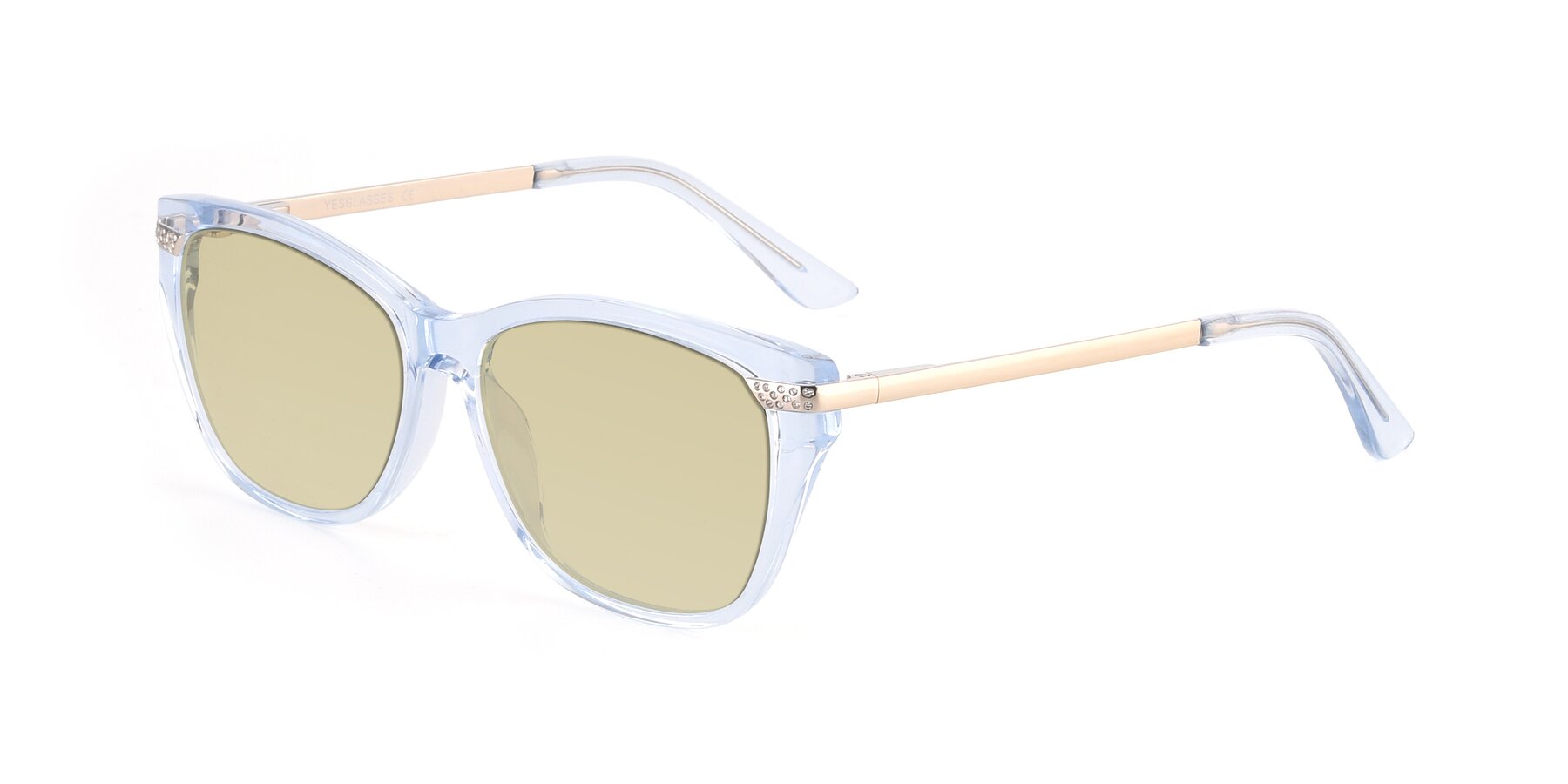 Angle of 17515 in Transparent Blue with Light Champagne Tinted Lenses
