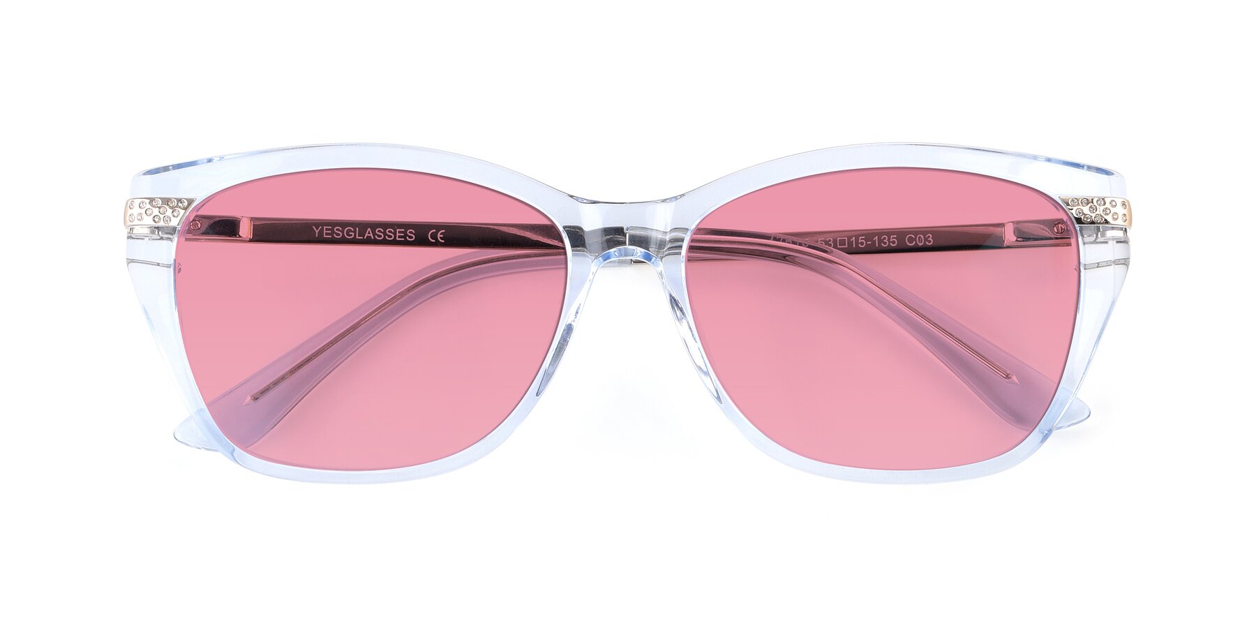 Folded Front of 17515 in Transparent Blue with Pink Tinted Lenses
