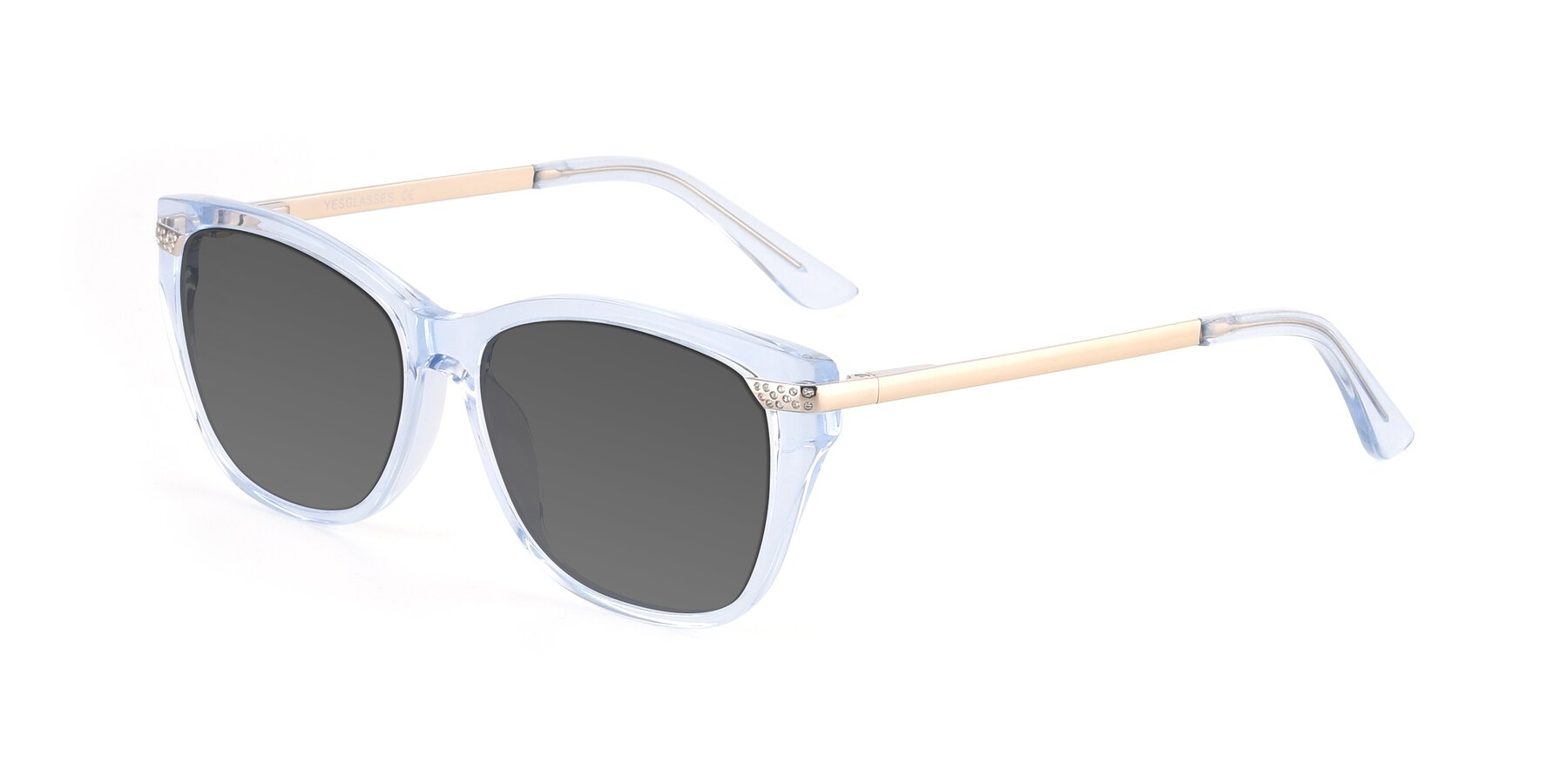 Angle of 17515 in Transparent Blue with Medium Gray Tinted Lenses
