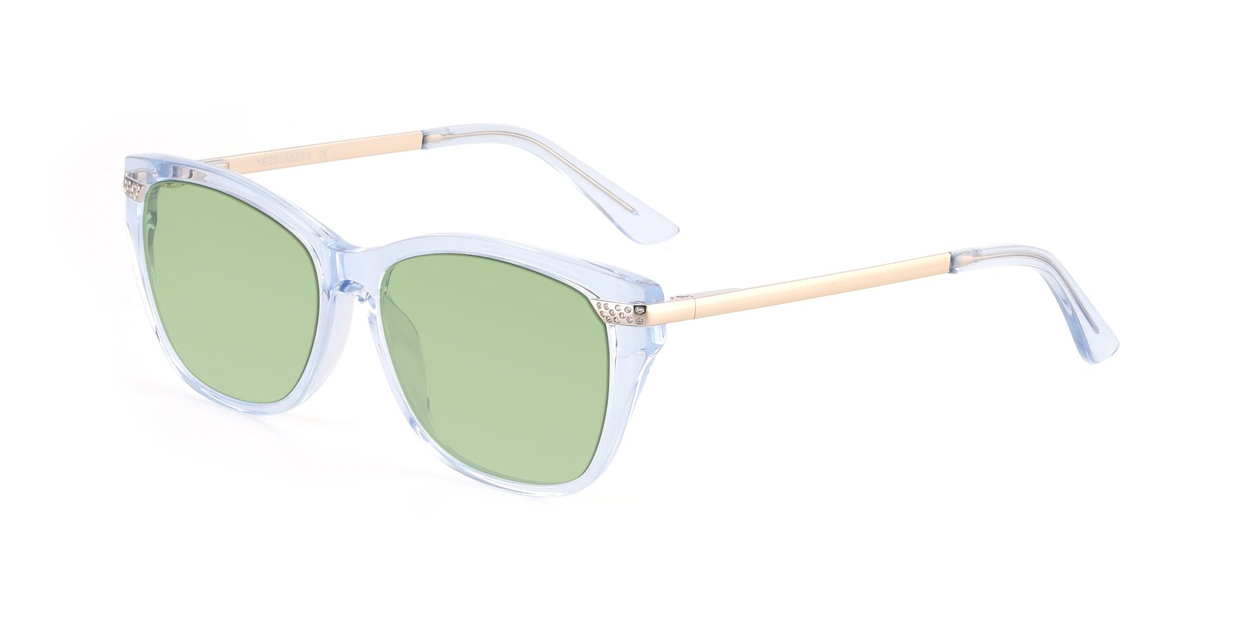 Angle of 17515 in Transparent Blue with Medium Green Tinted Lenses