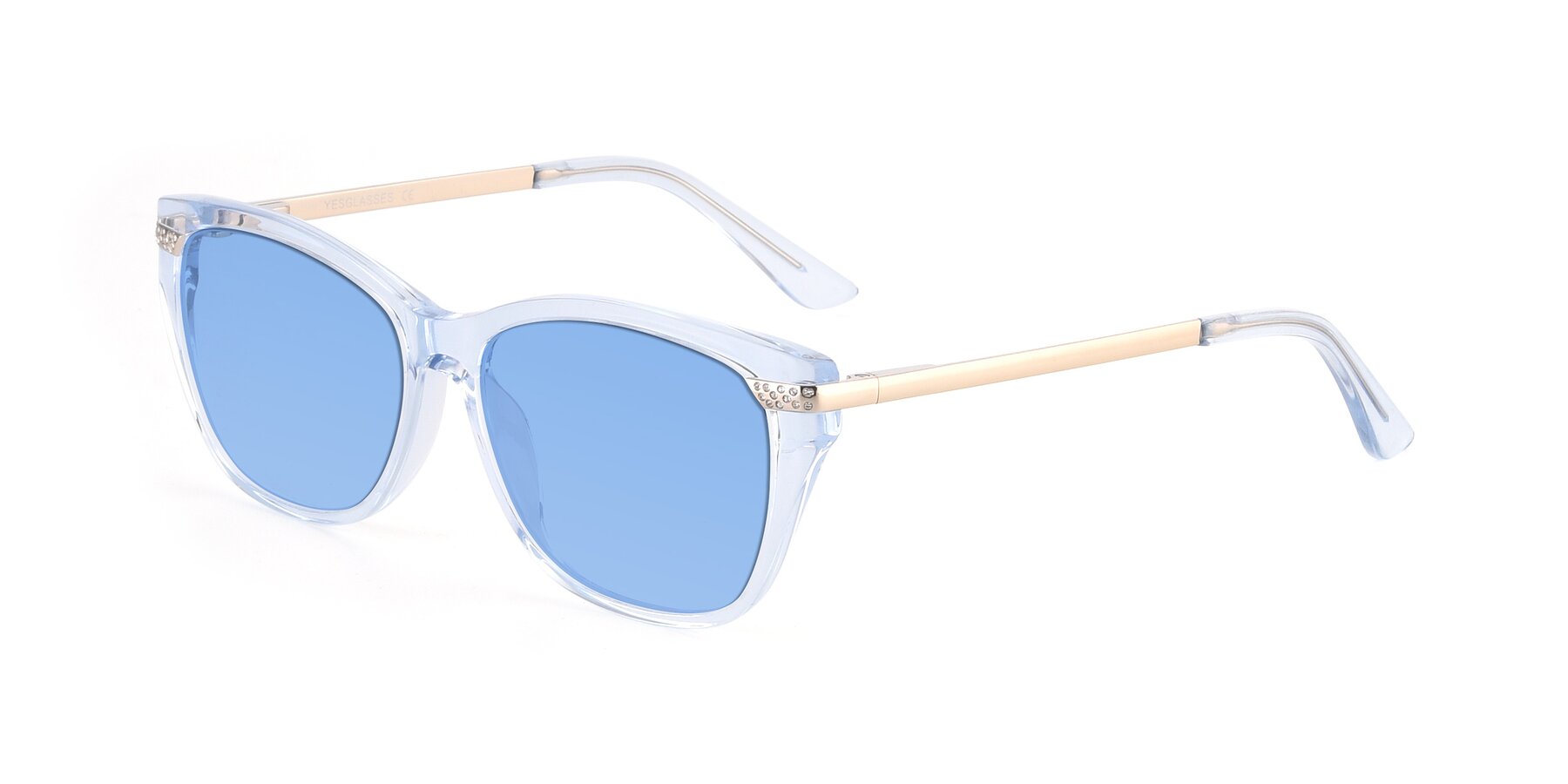 Angle of 17515 in Transparent Blue with Medium Blue Tinted Lenses