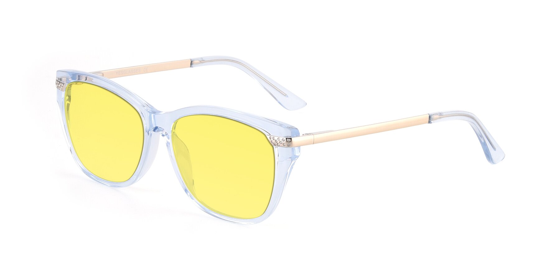 Angle of 17515 in Transparent Blue with Medium Yellow Tinted Lenses