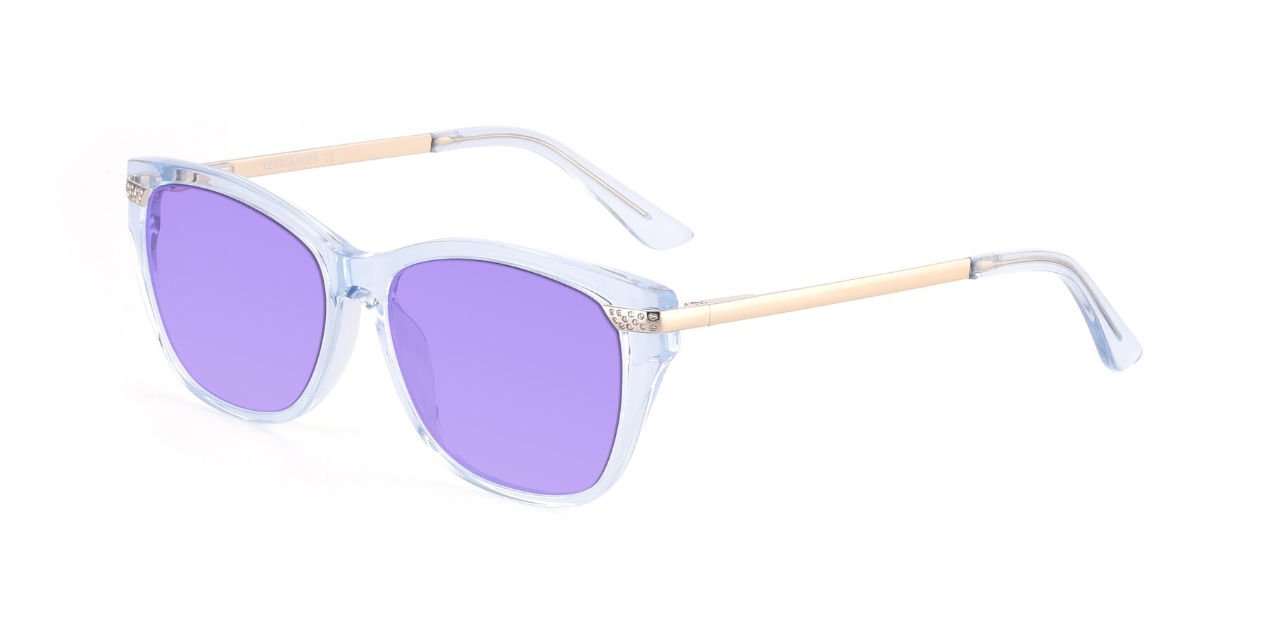 Angle of 17515 in Transparent Blue with Medium Purple Tinted Lenses