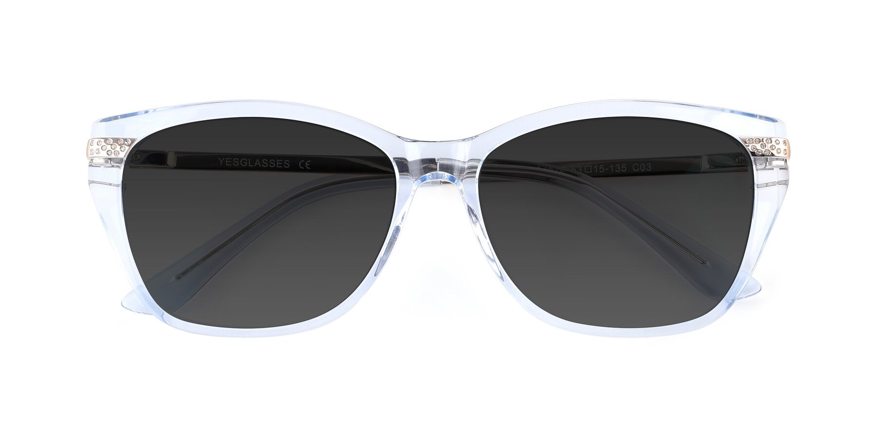 Folded Front of 17515 in Transparent Blue with Gray Tinted Lenses
