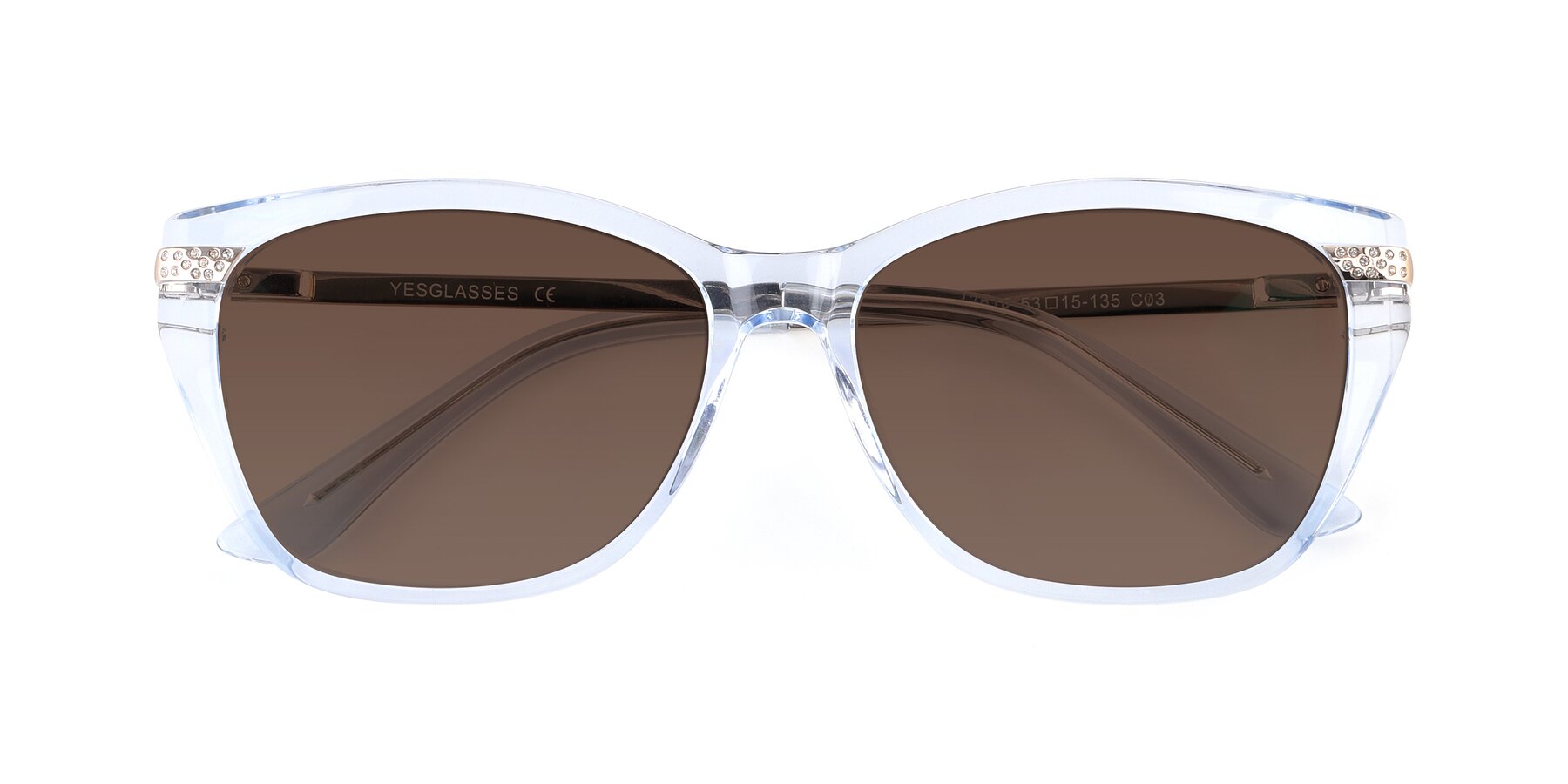 Folded Front of 17515 in Transparent Blue with Brown Tinted Lenses