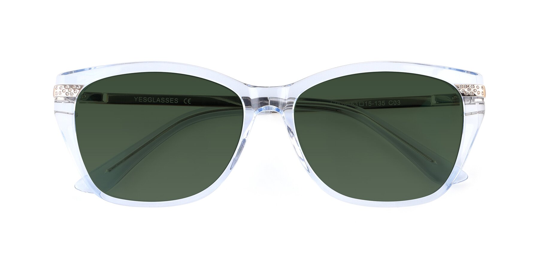 Folded Front of 17515 in Transparent Blue with Green Tinted Lenses