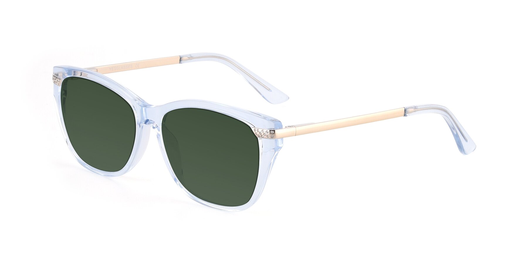 Angle of 17515 in Transparent Blue with Green Tinted Lenses