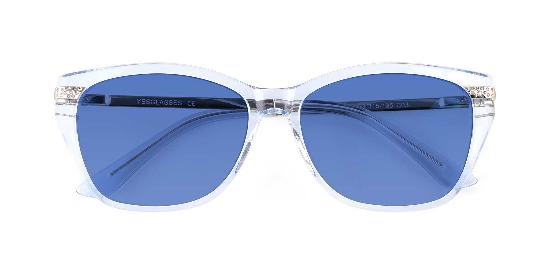 Folded Front of 17515 in Transparent Blue with Blue Tinted Lenses