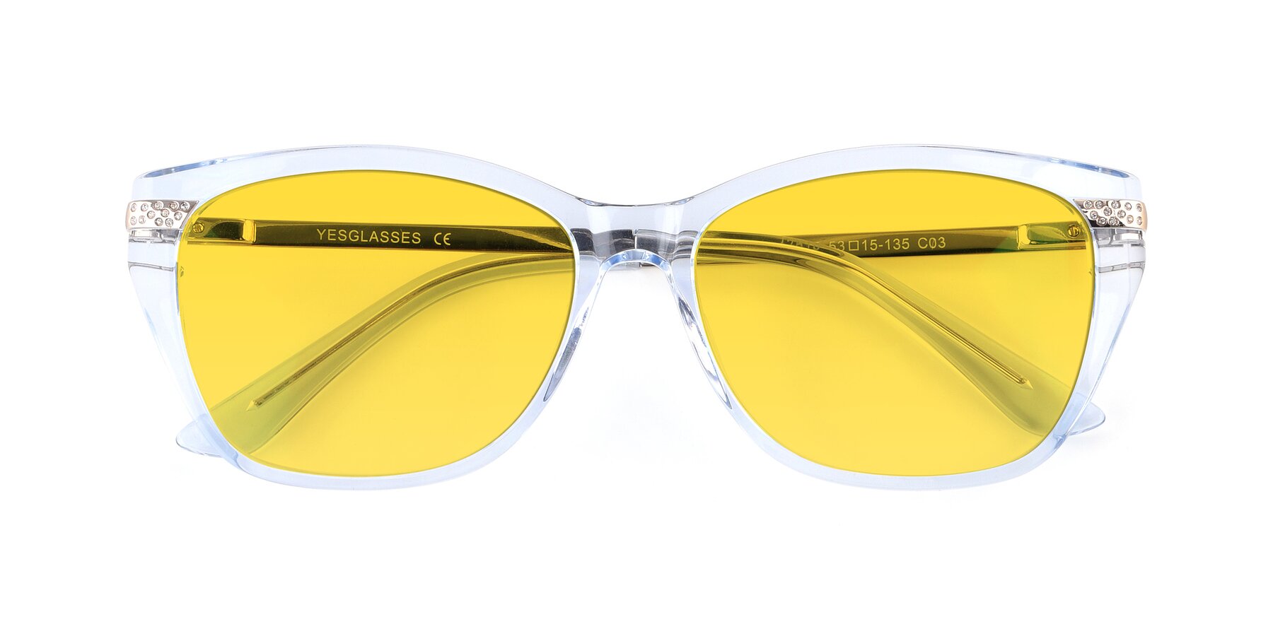 Folded Front of 17515 in Transparent Blue with Yellow Tinted Lenses