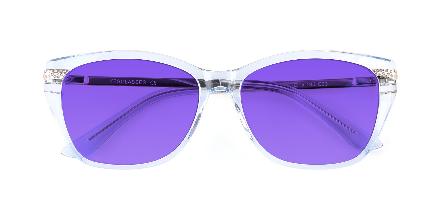 Folded Front of 17515 in Transparent Blue with Purple Tinted Lenses