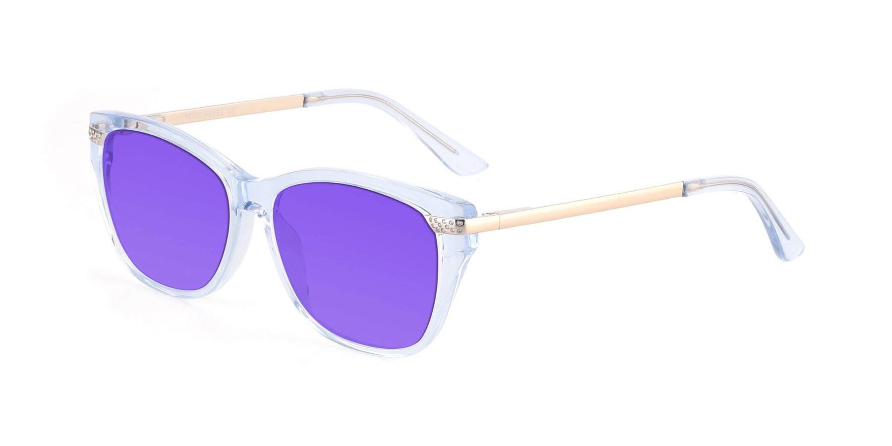 Angle of 17515 in Transparent Blue with Purple Tinted Lenses