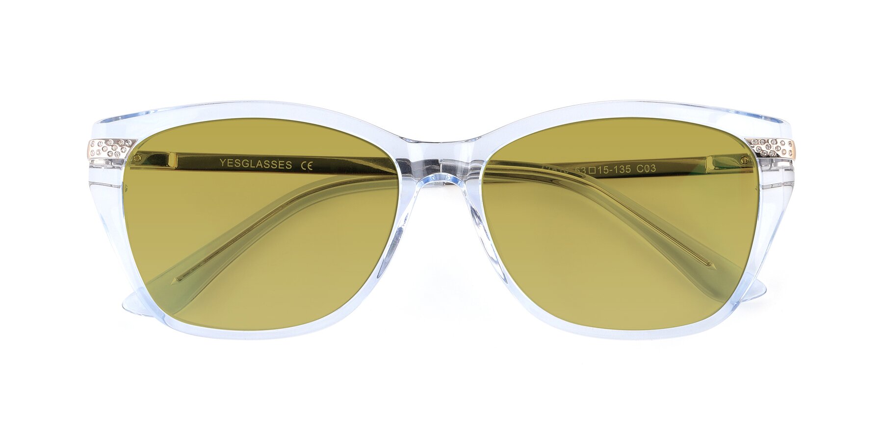 Folded Front of 17515 in Transparent Blue with Champagne Tinted Lenses